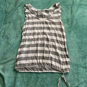 old navy grey and white stripped tank top. size large.
